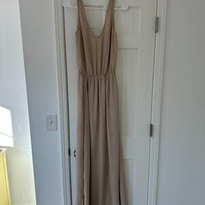 Show Me Your Mumu Bridesmaids Dress Taupe Chiffon V-Neck Size Medium